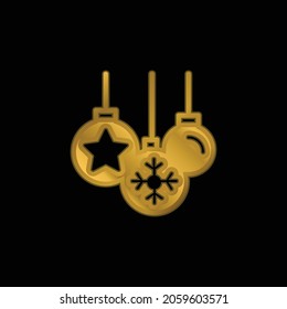 Baubles gold plated metalic icon or logo vector