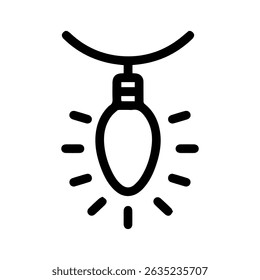 Baubles outline vector icon on Whiteborad