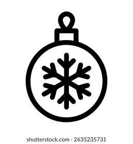 Baubles outline vector icon on Whiteborad