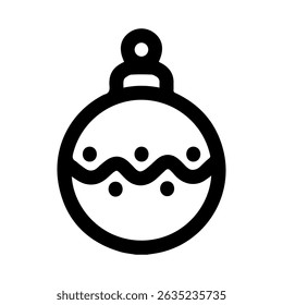 Baubles outline vector icon on Whiteborad
