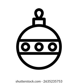 Baubles outline vector icon on Whiteborad
