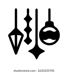 Baubles Silhouette vector icon on Whiteborad