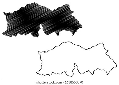 Baucau Municipality (Municipalities of East Timor, Democratic Republic of Timor-Leste, island) map vector illustration, scribble sketch Baucau map