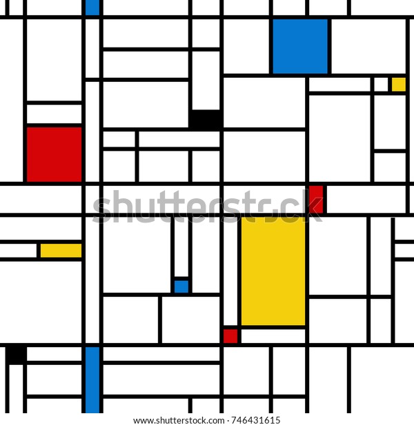 Bauhaus Abstract Geometric Colorful Seamless Pattern Stock