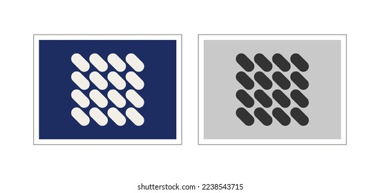 Bauhaus abstract horizontal posters with cylinders. 
