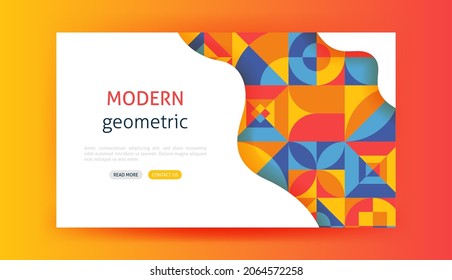 Página De Aterrizaje Resumen De Bauhaus. Ilustración vectorial del diseño geométrico.