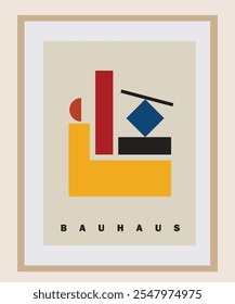 Bauhaus Abstract Poster, Mid Century Modern Wall Decor, Home Decor