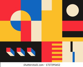 Bauhaus Abstract Vector Retro Composition Design