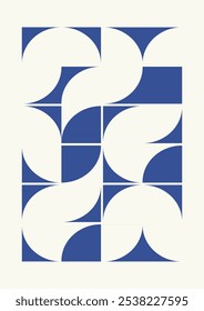 Bauhaus aesthetic vector poster design. Modernism template layout made with geometric shapes