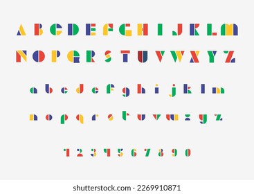 Bauhaus Alphabet Letters Upper Lower Case Isolated Vector