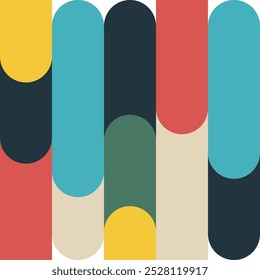 Bauhaus Art Background Template. Nordic Bauhaus Illustration