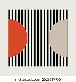 Bauhaus Art Background Template. Nordic Bauhaus Illustration