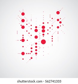 Bauhaus art composition, decorative modular red vector wallpaper with circles and grid. Retro style pattern, graphic backdrop for use as booklet cover template.