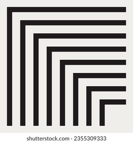 Bauhaus art style geometric pattern background. Seamless black and white stripes vector design.