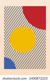 Bauhaus Background Illustration. Abstract Bauhaus Poster. Flat Coloful Geometric Bauhaus Art Poster