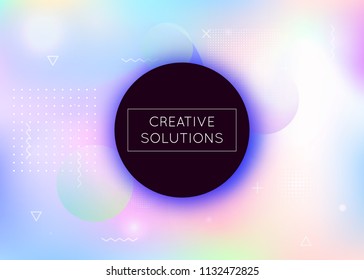 Bauhaus background with liquid shapes. Dynamic holographic fluid with gradient memphis elements. Graphic template for flyer, ui, magazine, poster, banner and app. Hipster bauhaus background.