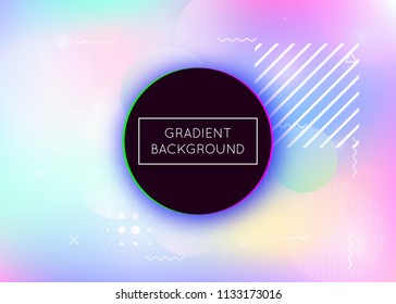 Bauhaus background with liquid shapes. Dynamic holographic fluid with gradient memphis elements. Graphic template for flyer, ui, magazine, poster, banner and app. Spectrum bauhaus background.