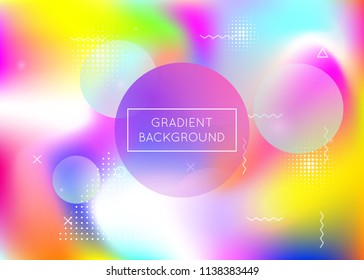 Bauhaus background with liquid shapes. Dynamic holographic fluid with gradient memphis elements. Graphic template for flyer, ui, magazine, poster, banner and app. Bright bauhaus background.