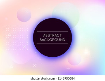 Bauhaus background with liquid shapes. Dynamic holographic fluid with gradient memphis elements. Graphic template for placard, presentation, banner, brochure. Multicolor bauhaus background.