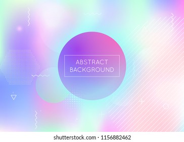 Bauhaus background with liquid shapes. Dynamic holographic fluid with gradient memphis elements. Graphic template for placard, presentation, banner, brochure. Trendy bauhaus background.