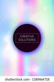 Bauhaus background with liquid shapes. Dynamic holographic fluid with gradient memphis elements. Graphic template for brochure, banner, wallpaper, mobile screen. Colorful bauhaus background.