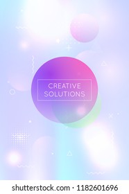 Bauhaus background with liquid shapes. Dynamic holographic fluid with gradient memphis elements. Graphic template for flyer, ui, magazine, poster, banner and app. Hipster bauhaus background.