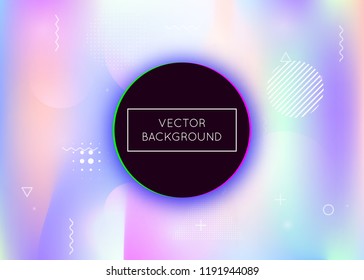 Bauhaus background with liquid shapes. Dynamic holographic fluid with gradient memphis elements. Graphic template for placard, presentation, banner, brochure. Retro bauhaus background.