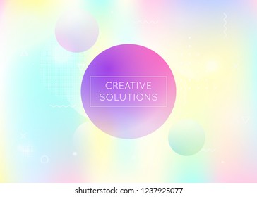 Bauhaus background with liquid shapes. Dynamic holographic fluid with gradient memphis elements. Graphic template for book, annual, mobile interface, web app. Hipster bauhaus background.