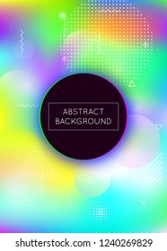 Bauhaus background with liquid shapes. Dynamic holographic fluid with gradient memphis elements. Graphic template for book, annual, mobile interface, web app. Stylish bauhaus background.