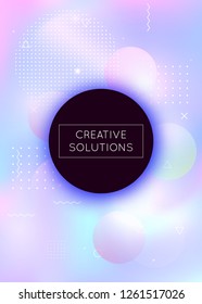 Bauhaus background with liquid shapes. Dynamic holographic fluid with gradient memphis elements. Graphic template for book, annual, mobile interface, web app. Colorful bauhaus background.