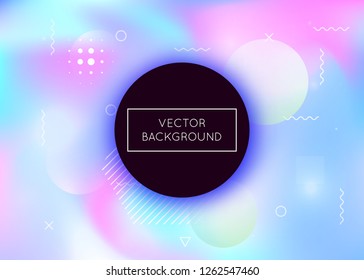 Bauhaus background with liquid shapes. Dynamic holographic fluid with gradient memphis elements. Graphic template for book, annual, mobile interface, web app. Vibrant bauhaus background.