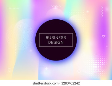 Bauhaus background with liquid shapes. Dynamic holographic fluid with gradient memphis elements. Graphic template for flyer, ui, magazine, poster, banner and app. Vibrant bauhaus background.