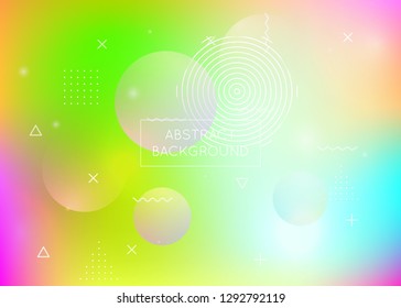 Bauhaus background with liquid shapes. Dynamic holographic fluid with gradient memphis elements. Graphic template for flyer, ui, magazine, poster, banner and app. Futuristic bauhaus background.