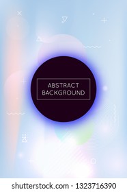 Bauhaus background with liquid shapes. Dynamic holographic fluid with gradient memphis elements. Graphic template for book, annual, mobile interface, web app. Trendy bauhaus background.