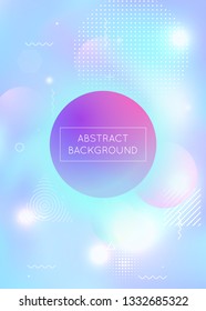 Bauhaus background with liquid shapes. Dynamic holographic fluid with gradient memphis elements. Graphic template for brochure, banner, wallpaper, mobile screen. Trendy bauhaus background.