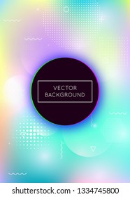 Bauhaus background with liquid shapes. Dynamic holographic fluid with gradient memphis elements. Graphic template for brochure, banner, wallpaper, mobile screen. Iridescent bauhaus background.