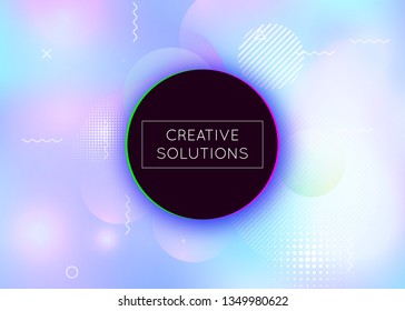 Bauhaus background with liquid shapes. Dynamic holographic fluid with gradient memphis elements. Graphic template for brochure, banner, wallpaper, mobile screen. Vibrant bauhaus background.