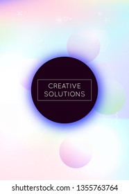 Bauhaus background with liquid shapes. Dynamic holographic fluid with gradient memphis elements. Graphic template for brochure, banner, wallpaper, mobile screen. Rainbow bauhaus background.