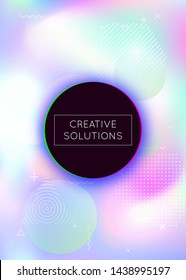 Bauhaus background with liquid shapes. Dynamic holographic fluid with gradient memphis elements. Graphic template for flyer, ui, magazine, poster, banner and app. Multicolor bauhaus background.