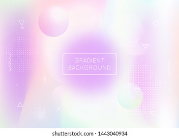 Bauhaus background with liquid shapes. Dynamic holographic fluid with gradient memphis elements. Graphic template for placard, presentation, banner, brochure. Neon bauhaus background.