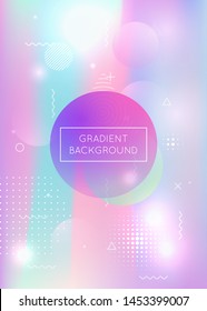 Bauhaus background with liquid shapes. Dynamic holographic fluid with gradient memphis elements. Graphic template for flyer, ui, magazine, poster, banner and app. Neon bauhaus background.