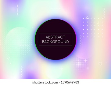Bauhaus background with liquid shapes. Dynamic holographic fluid with gradient memphis elements. Graphic template for flyer, ui, magazine, poster, banner and app. Colorful bauhaus background.