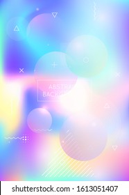 Bauhaus background with liquid shapes. Dynamic holographic fluid with gradient memphis elements. Graphic template for brochure, banner, wallpaper, mobile screen. Trendy bauhaus background.