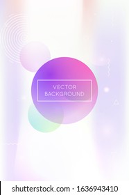 Bauhaus background with liquid shapes. Dynamic holographic fluid with gradient memphis elements. Graphic template for flyer, ui, magazine, poster, banner and app. Fluorescent bauhaus background.