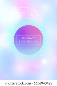 Bauhaus background with liquid shapes. Dynamic holographic fluid with gradient memphis elements. Graphic template for book, annual, mobile interface, web app. Neon bauhaus background.