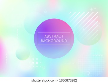 Bauhaus background with liquid shapes. Dynamic holographic fluid with gradient memphis elements. Graphic template for placard, presentation, banner, brochure. Spectrum bauhaus background.