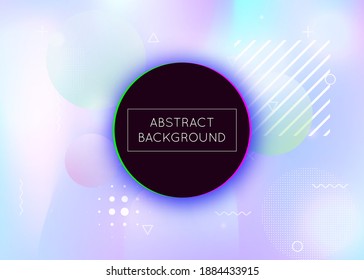 Bauhaus background with liquid shapes. Dynamic holographic fluid with gradient memphis elements. Graphic template for brochure, banner, wallpaper, mobile screen. Spectrum bauhaus background.