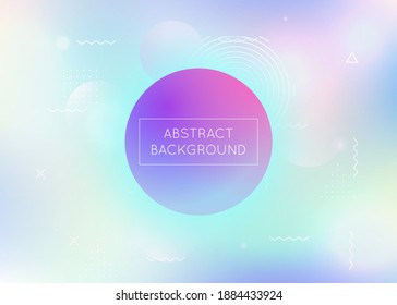 Bauhaus background with liquid shapes. Dynamic holographic fluid with gradient memphis elements. Graphic template for placard, presentation, banner, brochure. Bright bauhaus background.