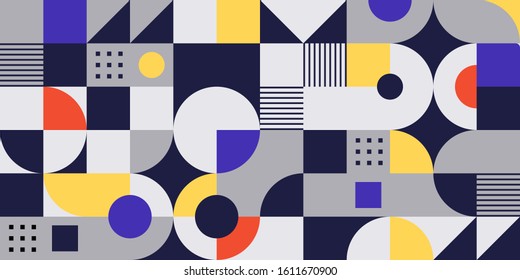 Bauhaus Background. Seamless Pattern. Poster, Catalog, Card, Blank.