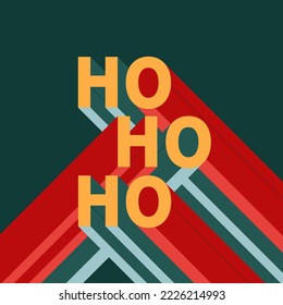 Bauhaus christmas picture. Abstract text on green background.